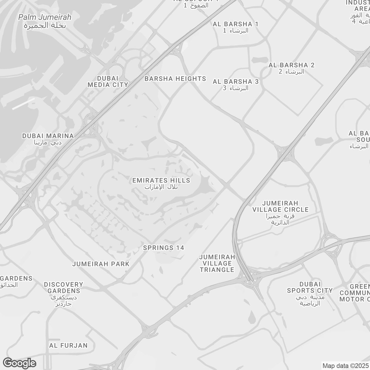 Location of Emirates Hills Villas